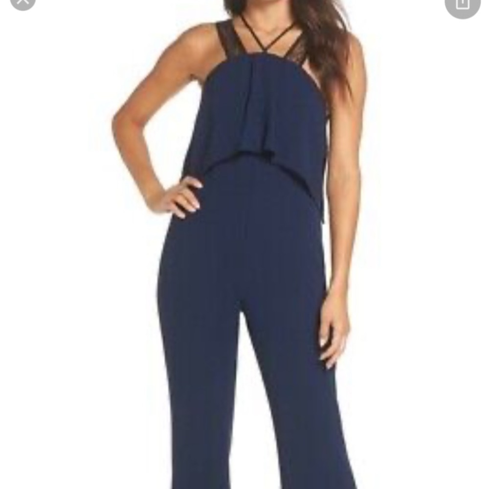 Harlyn navy wide leg jumpsuit